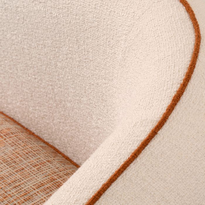Fauteuil en tissu blanc et orange | Eichholtz San Marino G