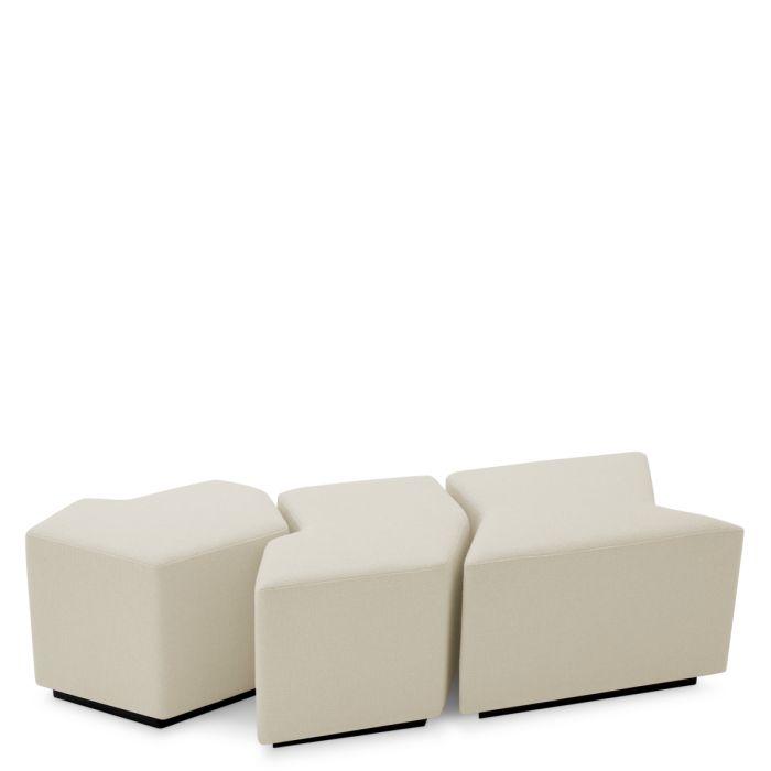 Pouf en tissu crème (lot de 3) | Eichholtz Filbert