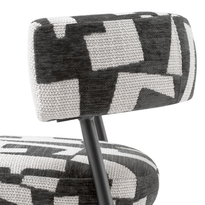 Chaise de salle à manger en tissu noir et blanc | Eichholtz Folsom