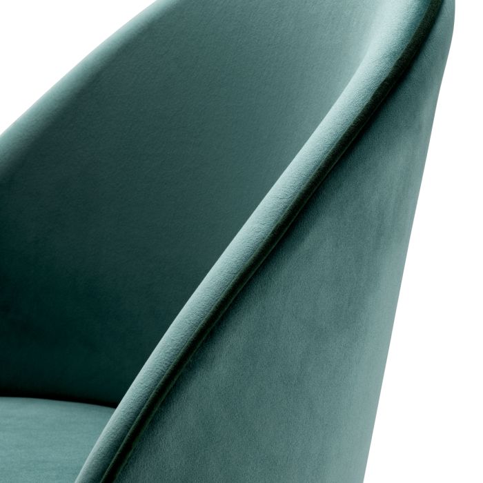 Chaise de salle à manger en velours turquoise (lot de 2) | Eichholtz Cooper