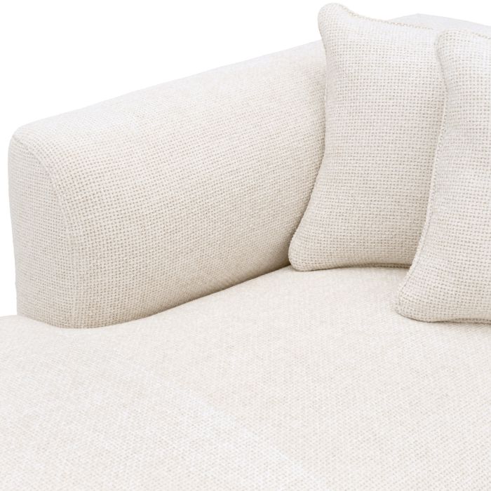 Canapé 2-3 places avec méridienne en tissu blanc cassé | Eichholtz Corso Left
