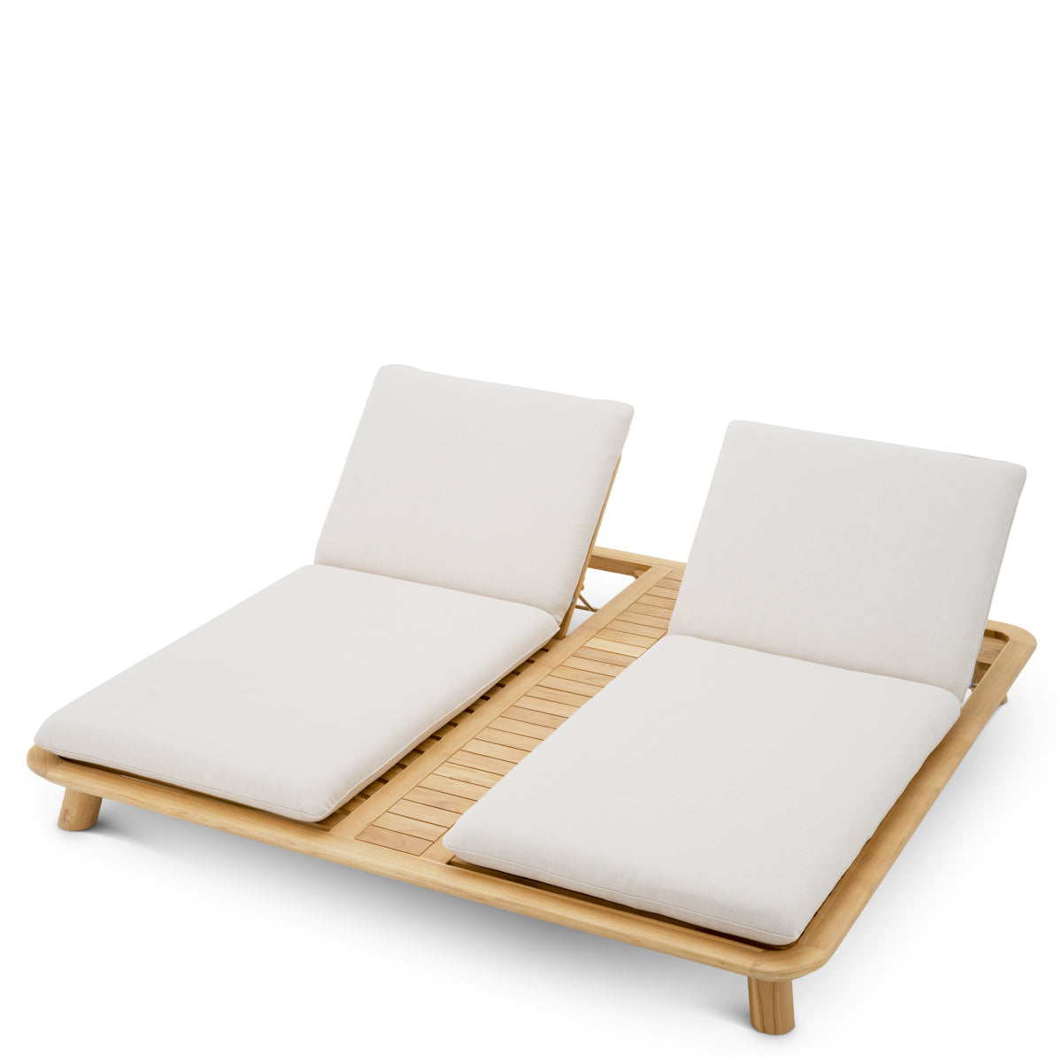 Lit de jour d'extérieur en teck naturel et sable viola | Eichholtz Weston Double - vue d'ambiance | REMO-HOME