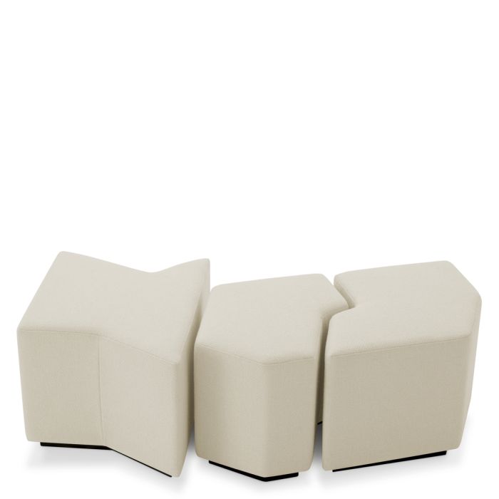 Pouf en tissu crème (lot de 3) | Eichholtz Filbert