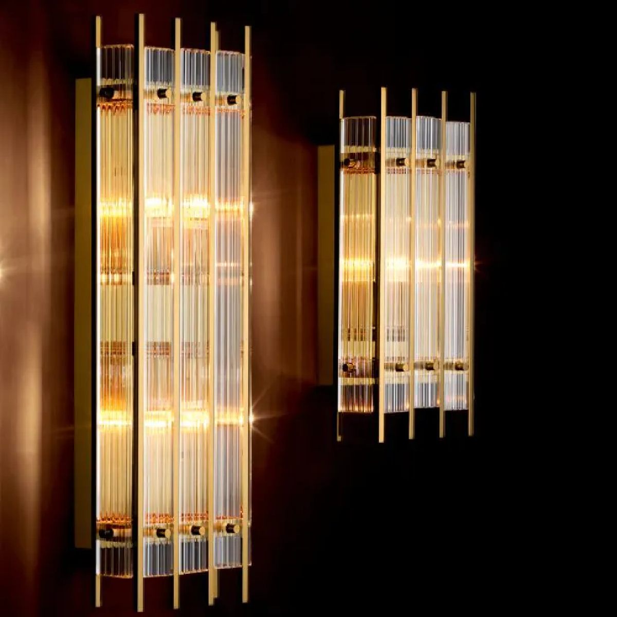 Applique murale dorée en verre transparent | Eichholtz Sparks L | REMO-HOME, mobilier et décoration d'intérieur