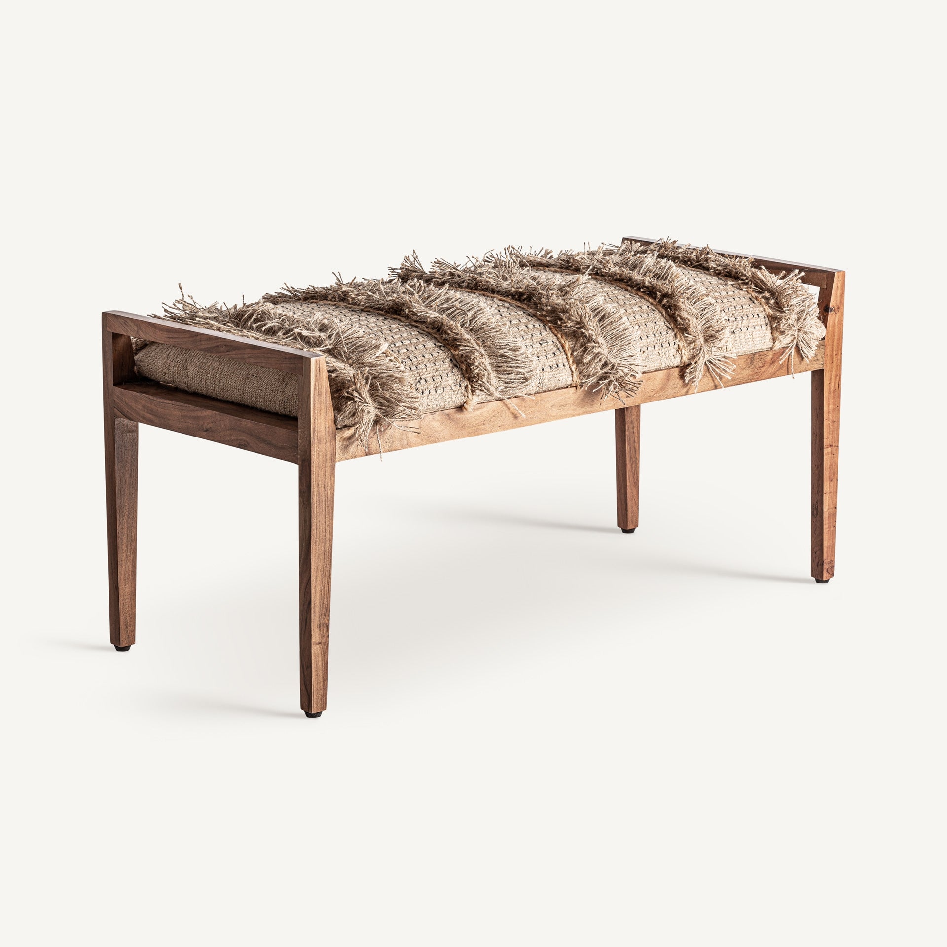 Banc bois mangue coton jute beige | VICAL Jacquard | REMO-HOME, mobilier design et décoration d'intérieur