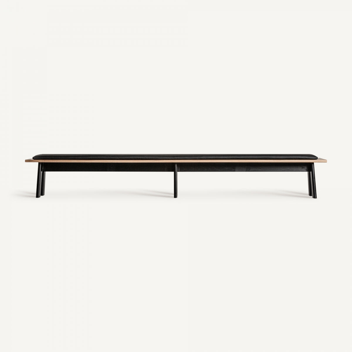 Banc en chêne noir et cuir noir | Vical Nara | REMO-HOME, mobilier et décoration d'intérieur