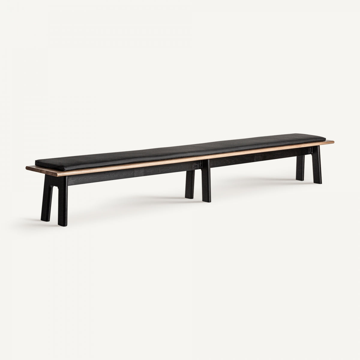 Banc en chêne noir et cuir noir | Vical Nara | REMO-HOME, mobilier et décoration d'intérieur