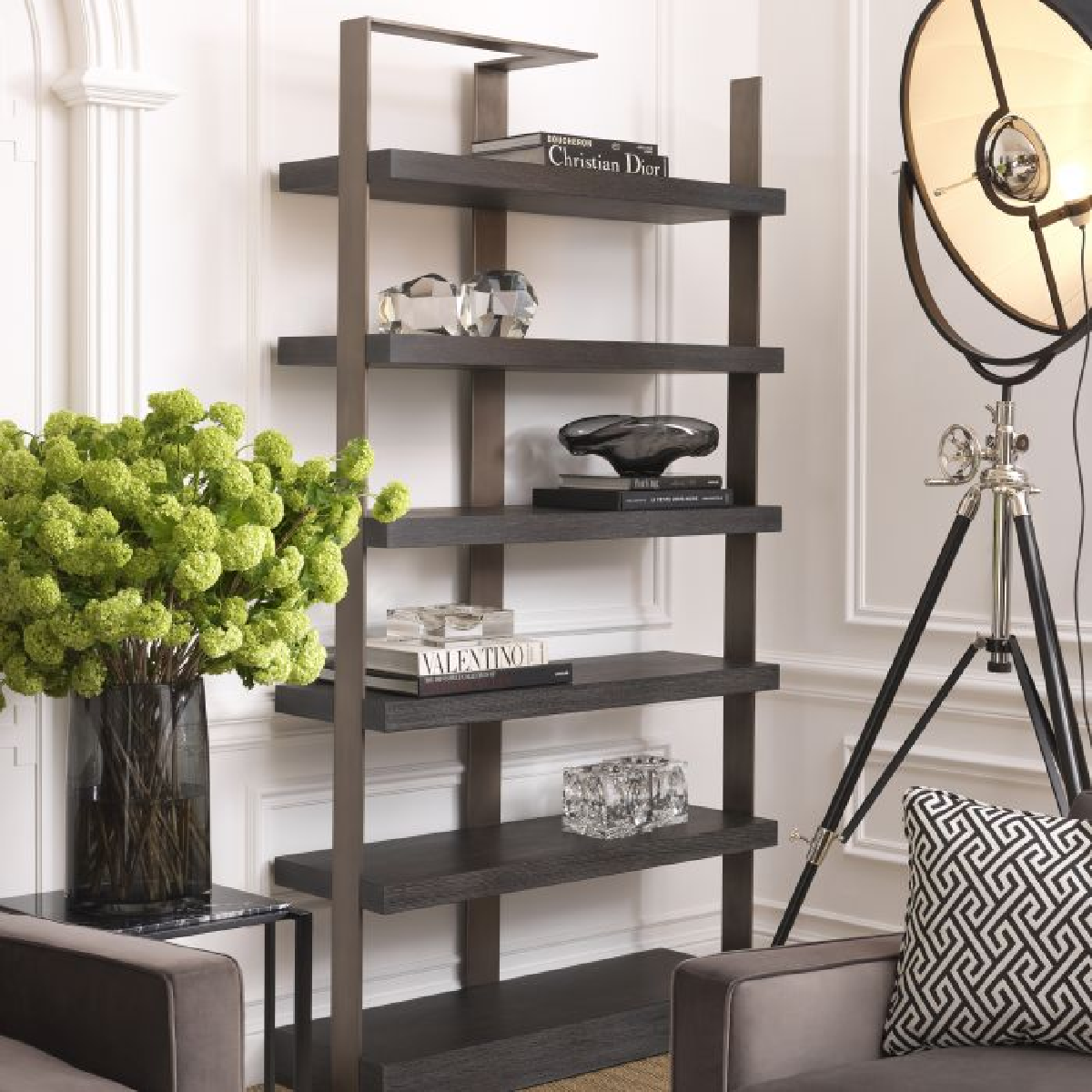 Bibliothèque en chêne gris anthracite | Eichholtz Geo | REMO-HOME, mobilier et décoration d'intérieur