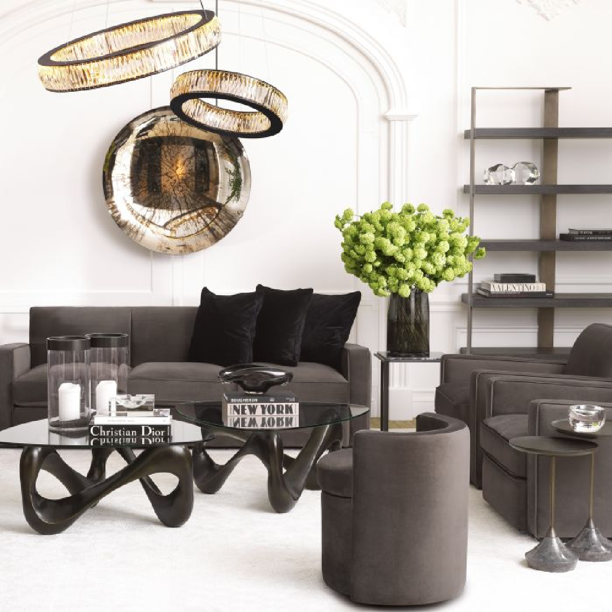 Bibliothèque en chêne gris anthracite | Eichholtz Geo | REMO-HOME, mobilier et décoration d'intérieur
