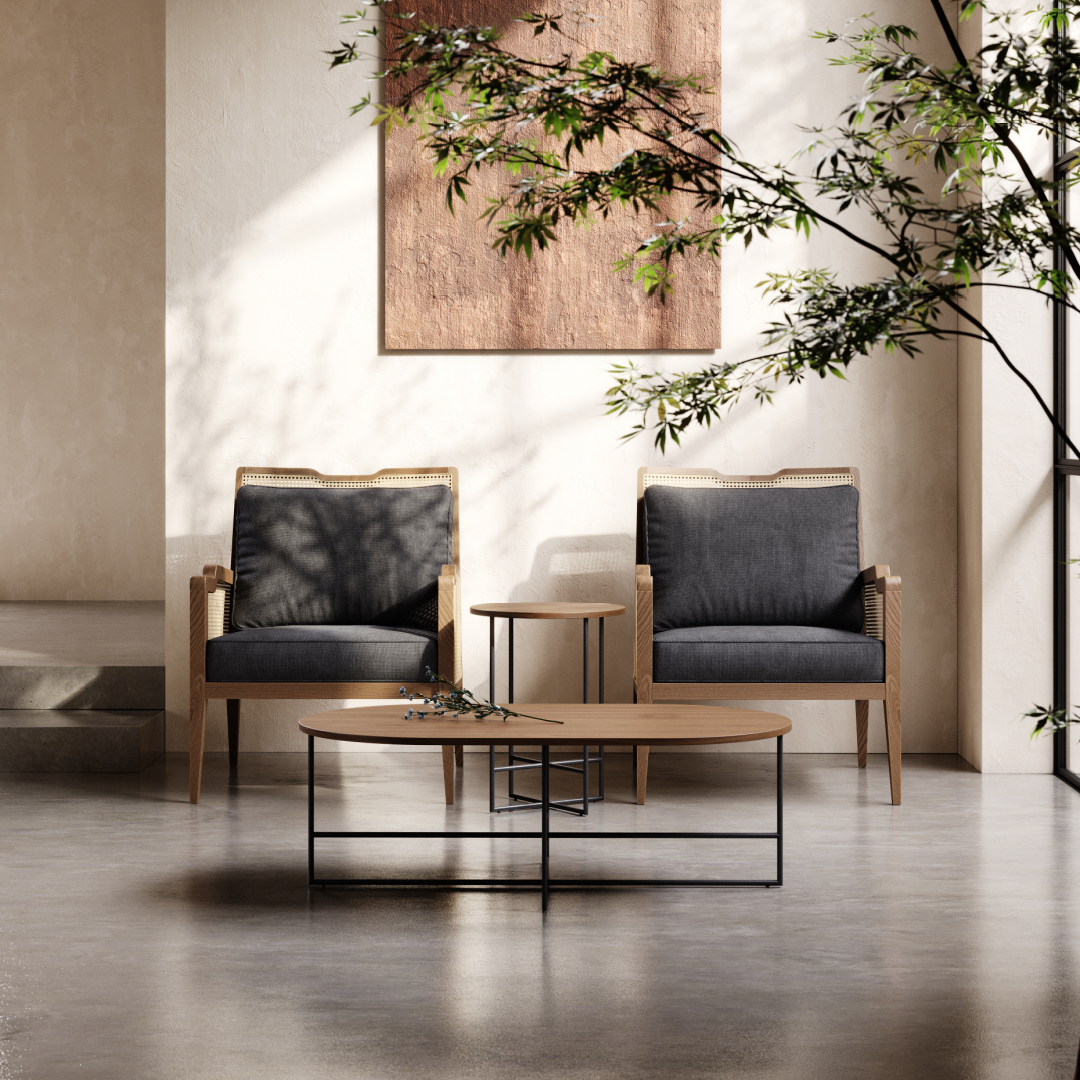 Fauteuil en tissu vert | Domkapa Eva