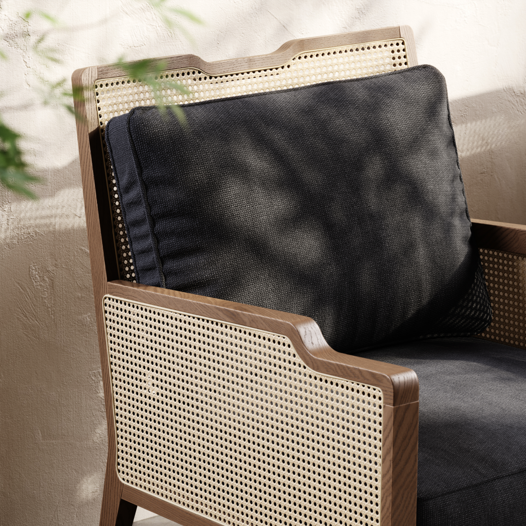 Fauteuil en tissu vert | Domkapa Eva