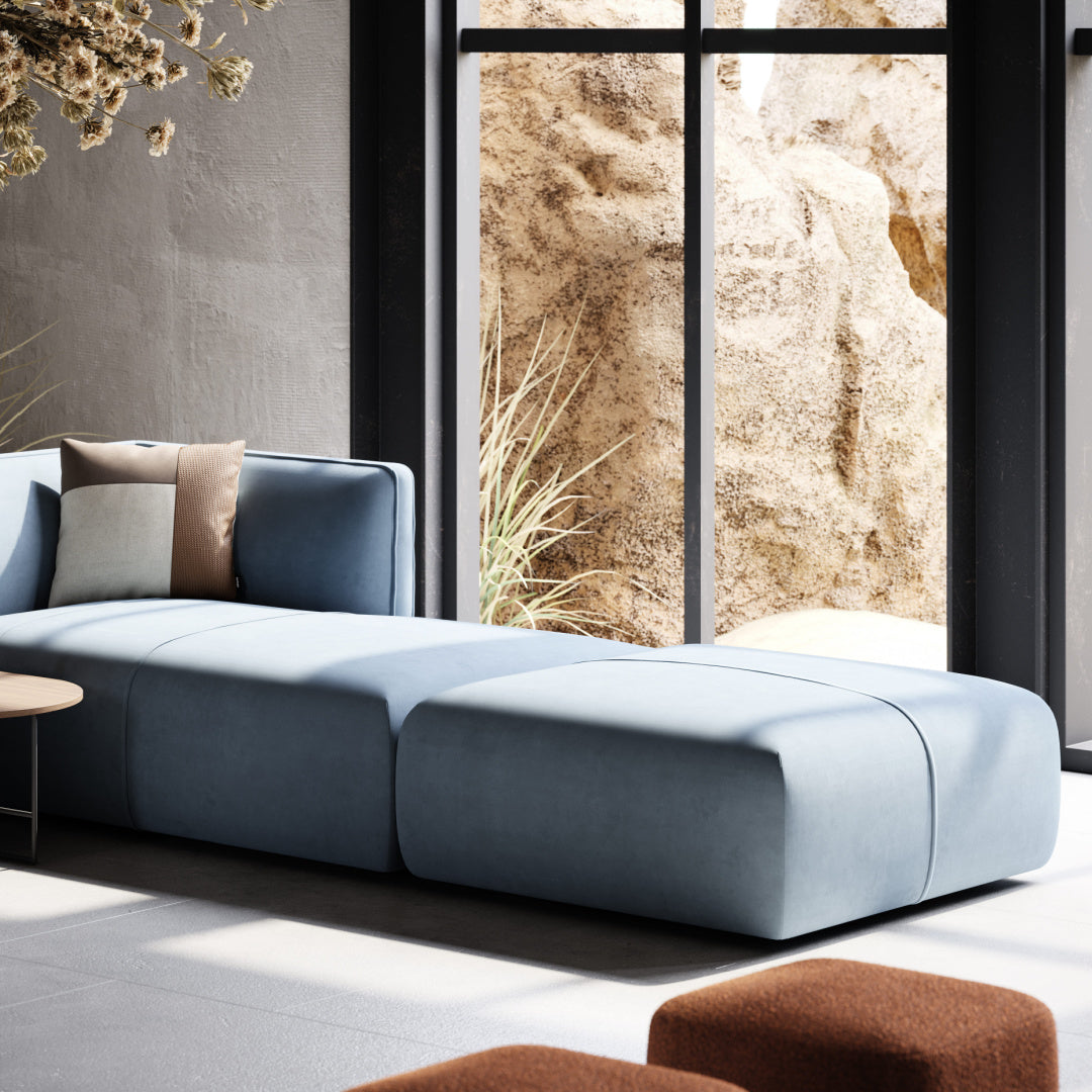 Canapé modulable en microfibre vert sapin | Domkapa Disruption