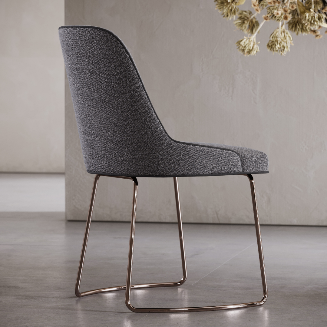 Chaise de salle à manger en tissu marron | Domkapa Anna