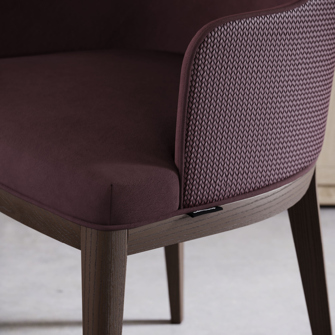 Chaise de salle à manger en tissu marron | Domkapa Anna