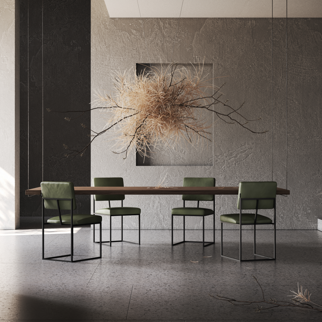 Chaise de salle à manger en tissu moutarde | Domkapa Gram