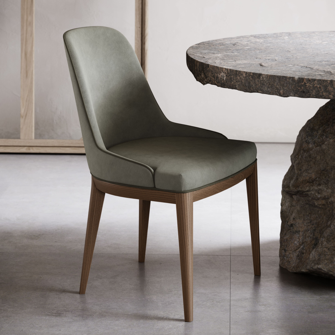 Chaise de salle à manger en tissu marron | Domkapa Anna