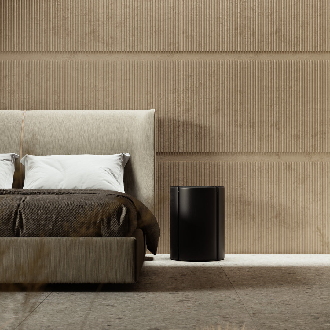 Lit en velours bleu gris | Domkapa Echo