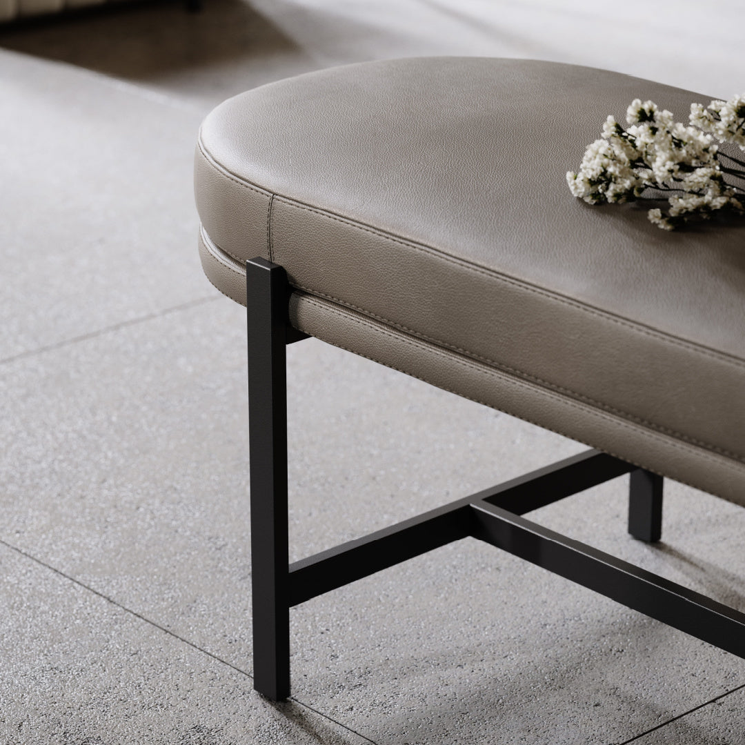 Banc en velours greige | Domkapa Colbert