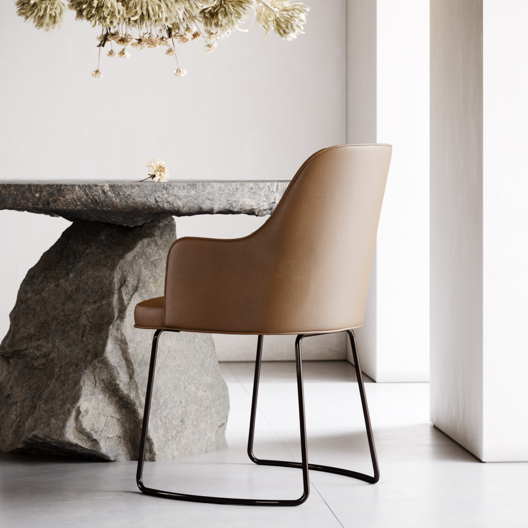 Chaise de salle à manger en velours rose | Domkapa Anna