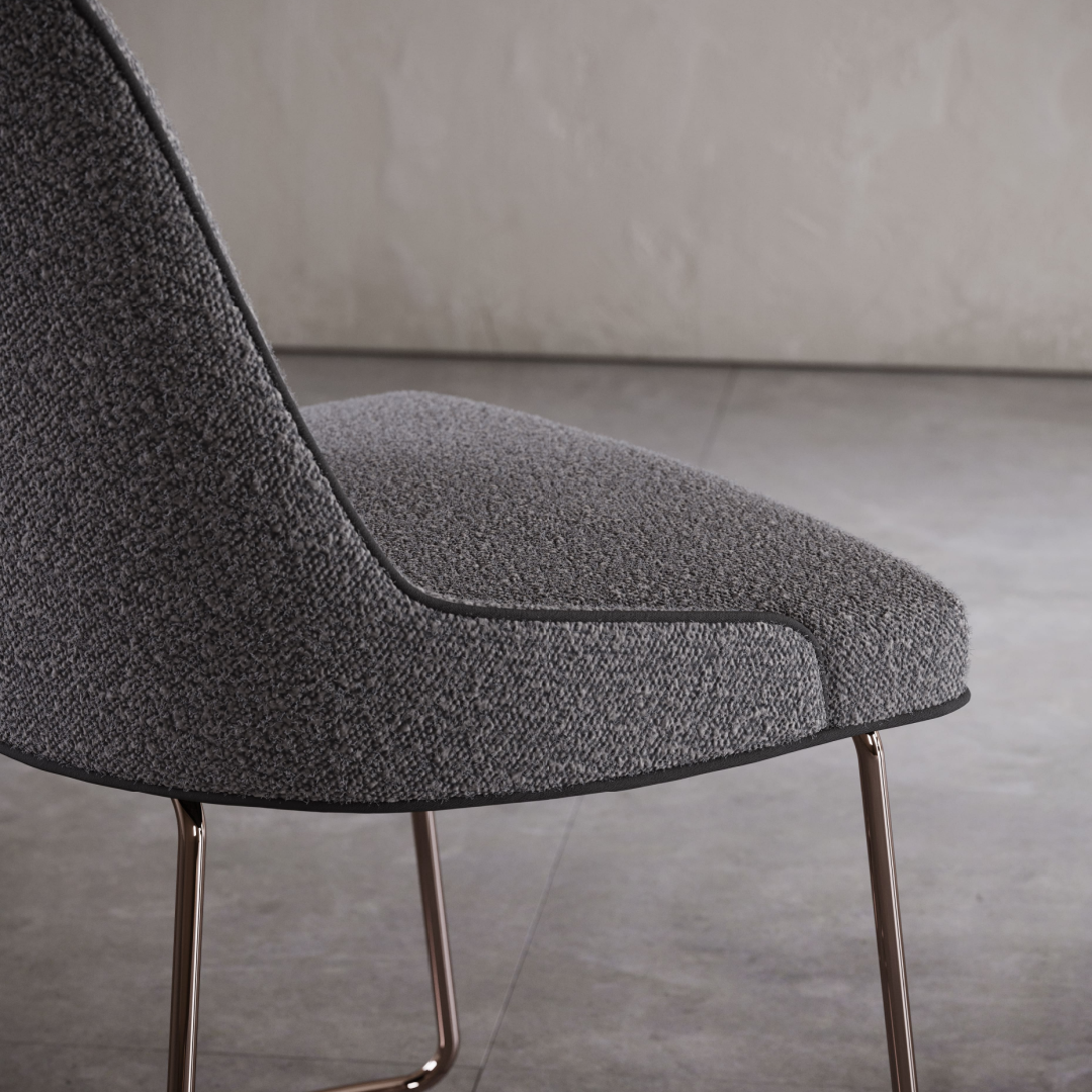 Chaise de salle à manger en cuir bordeaux | Domkapa Anna