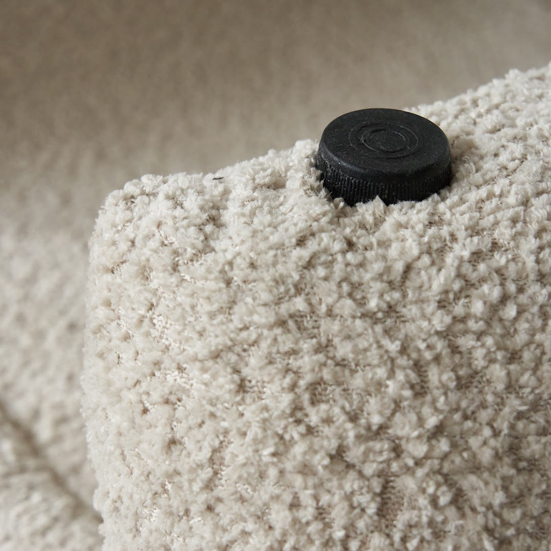 Banc en tissu bouclé crème | Grado Crescent