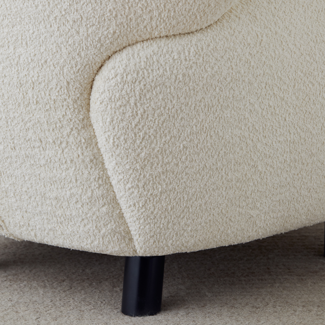 Fauteuil en tissu molletonné blanc | Grado Mermaid