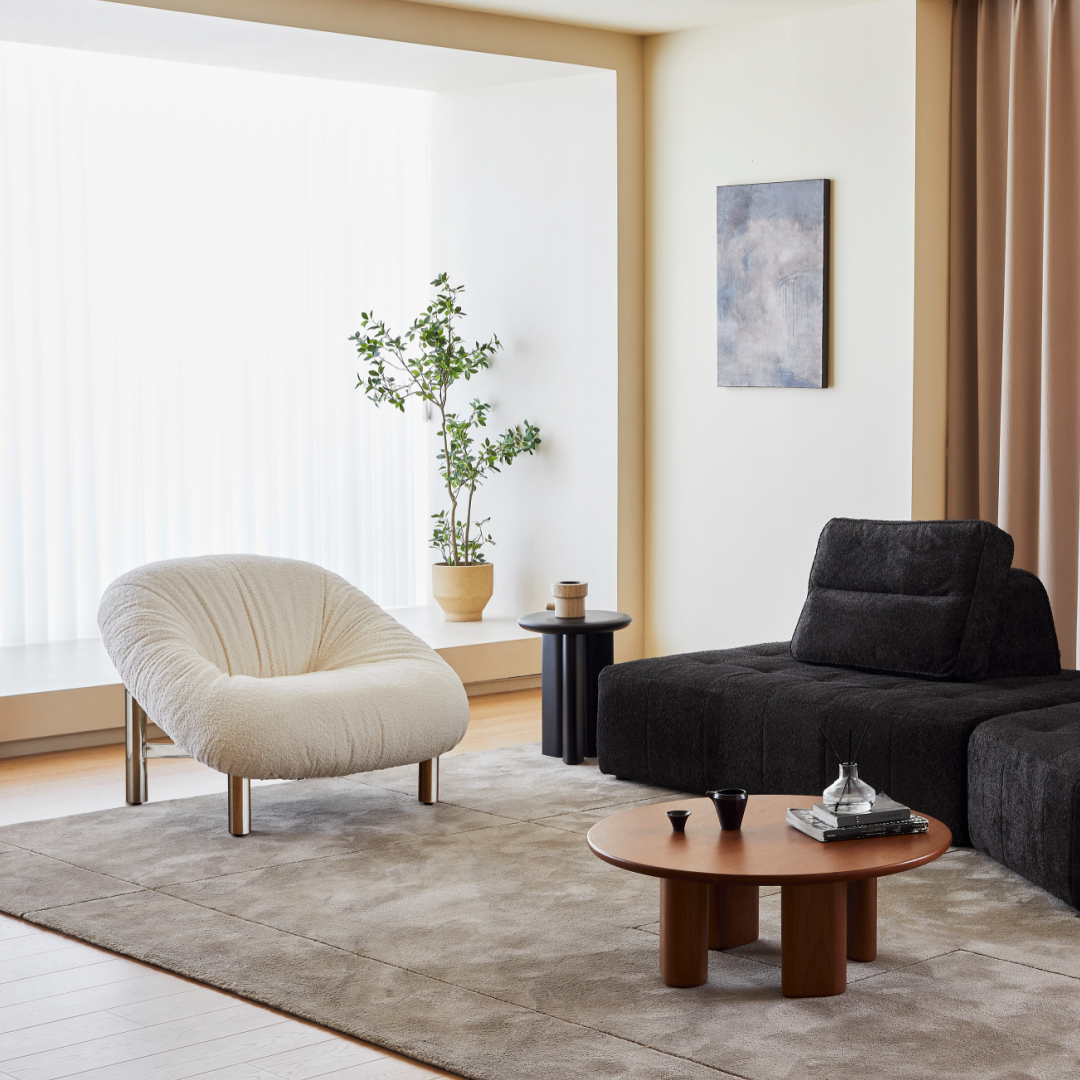 Fauteuil en tissu molletonné blanc | Grado Nestle