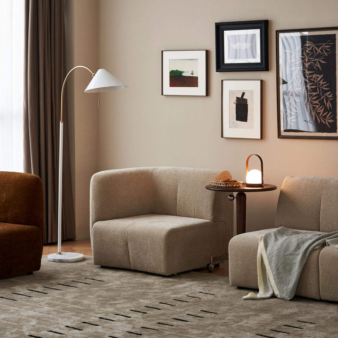 Canapé 3 places en tissu beige | Grado Plum