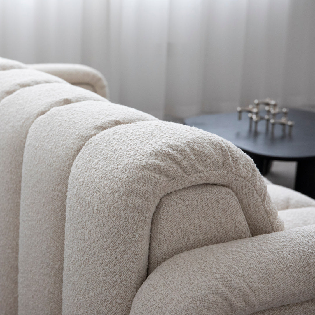 Canapé 3 places bouclé crème | Grado Pan Flute