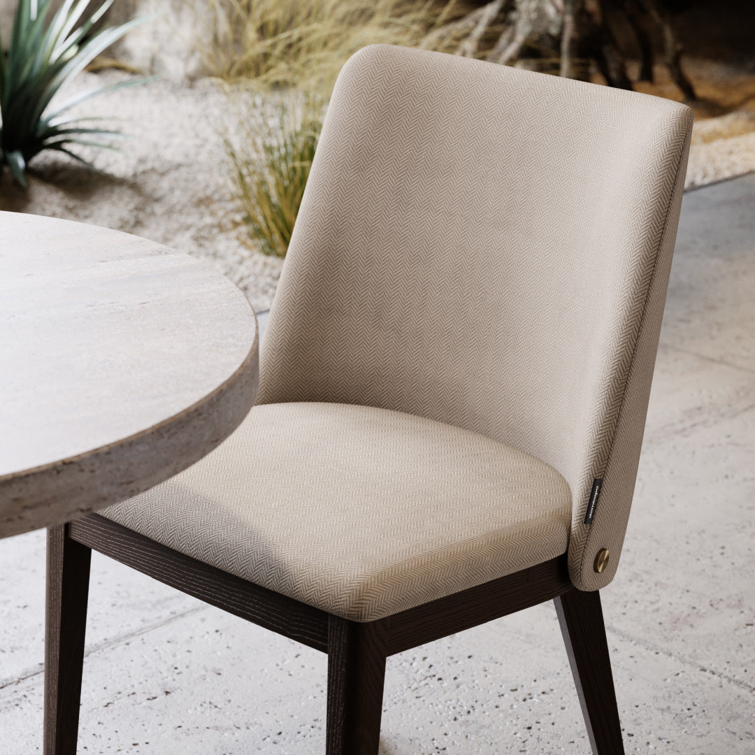 Chaise de salle à manger en cuir vert | Domkapa Louise