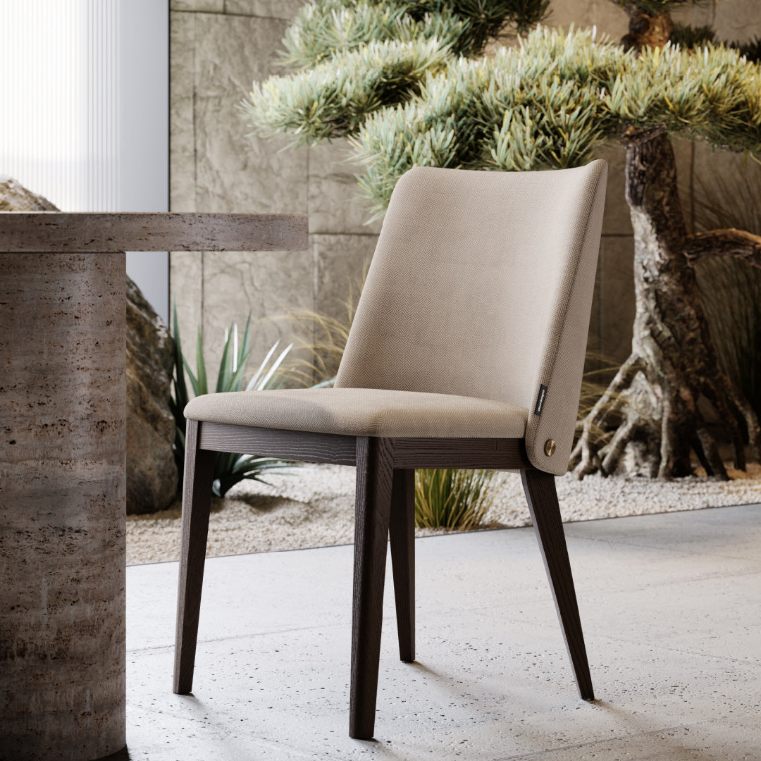 Chaise de salle à manger en cuir vert | Domkapa Louise