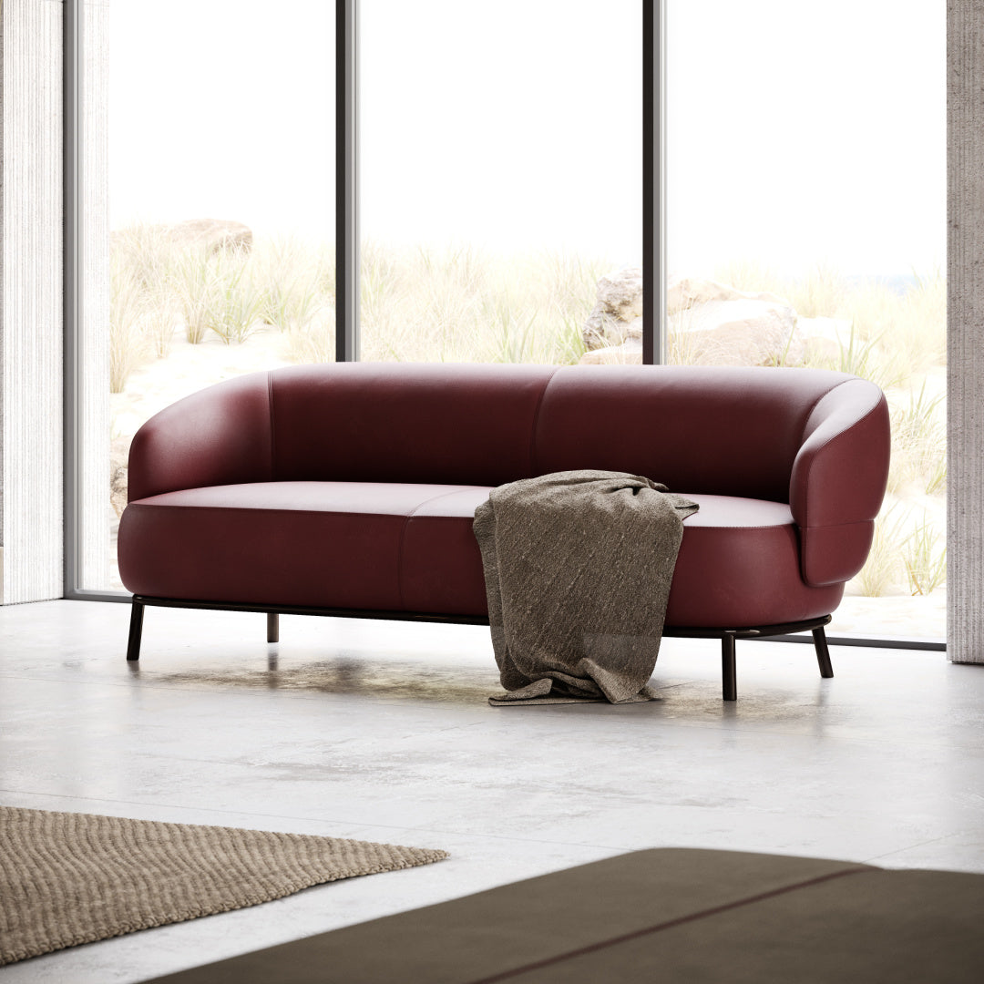 Fauteuil en cuir bleu | Domkapa Juliet