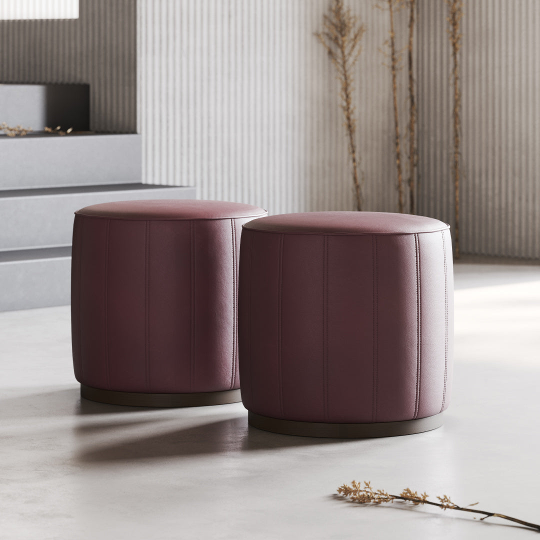 Pouf en microfibre gris | Domkapa Low