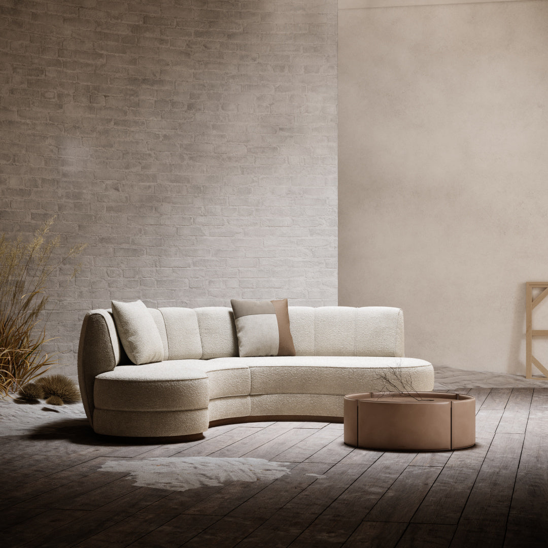 Mesa de centro de cuero color chocolate | Mano Domkapa