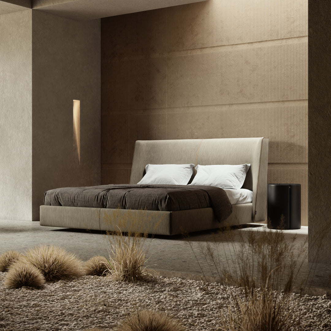 Table d'appoint en cuir camel | Domkapa Mano