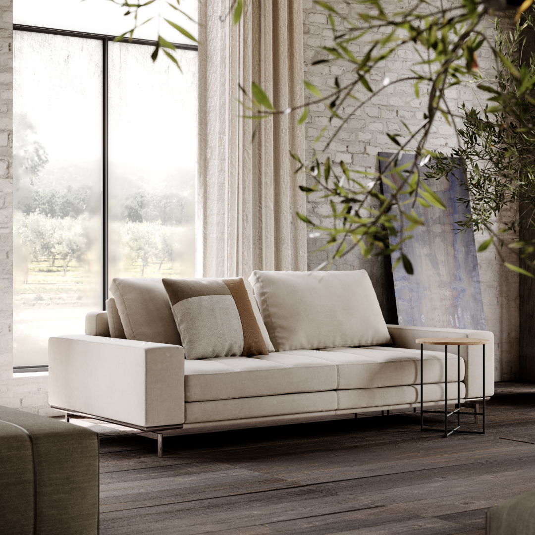 Canapé 3 places en tissu marron | Domkapa Parker