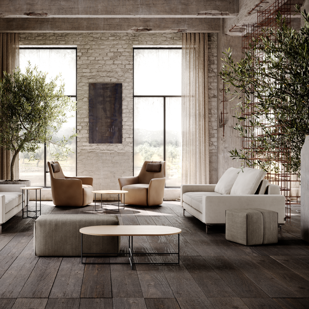 Canapé 3 places en tissu marron | Domkapa Parker