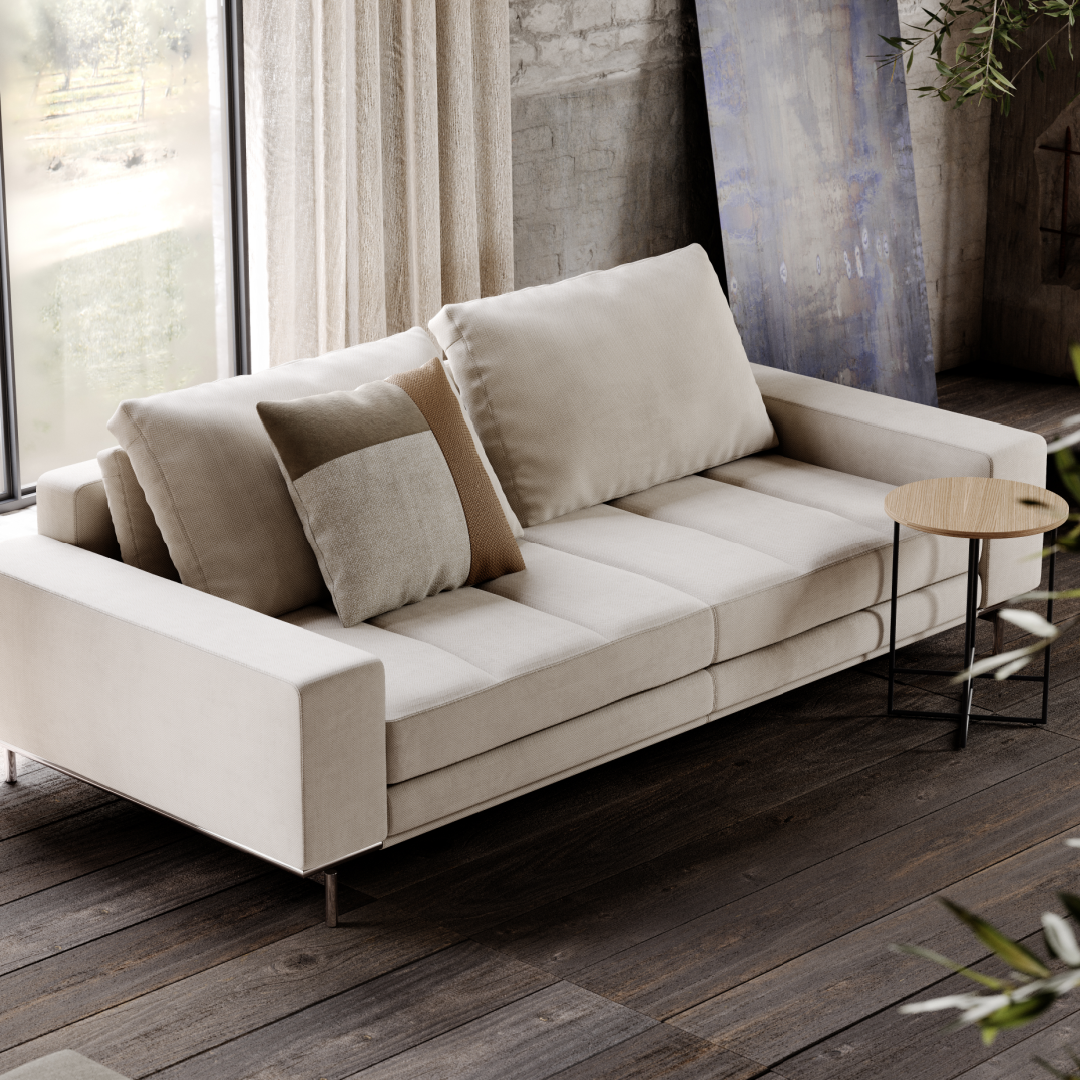 Canapé 2 places en velours vert | Domkapa Parker