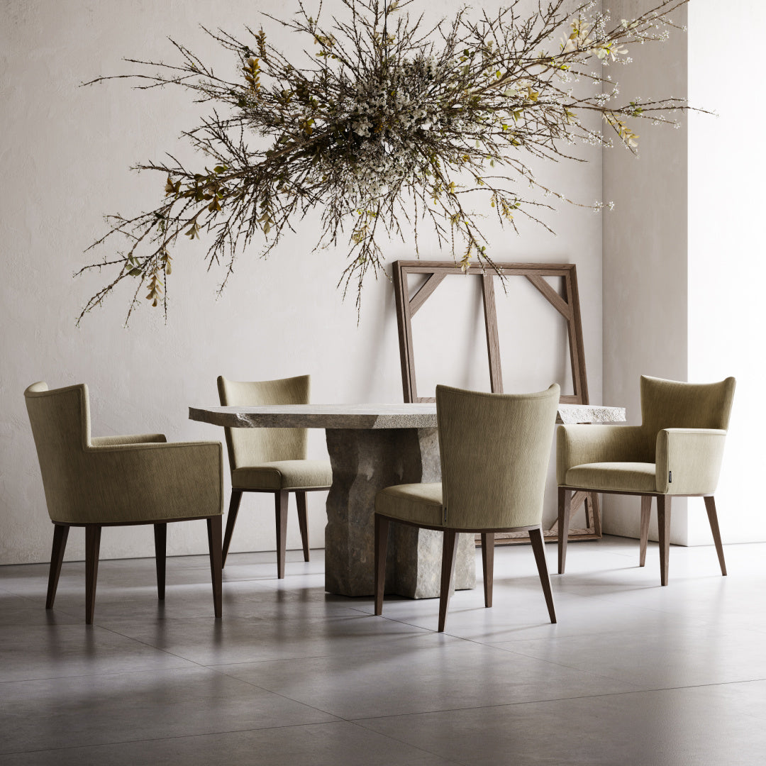 Silla de comedor de terciopelo gris | Domkapa Vianna