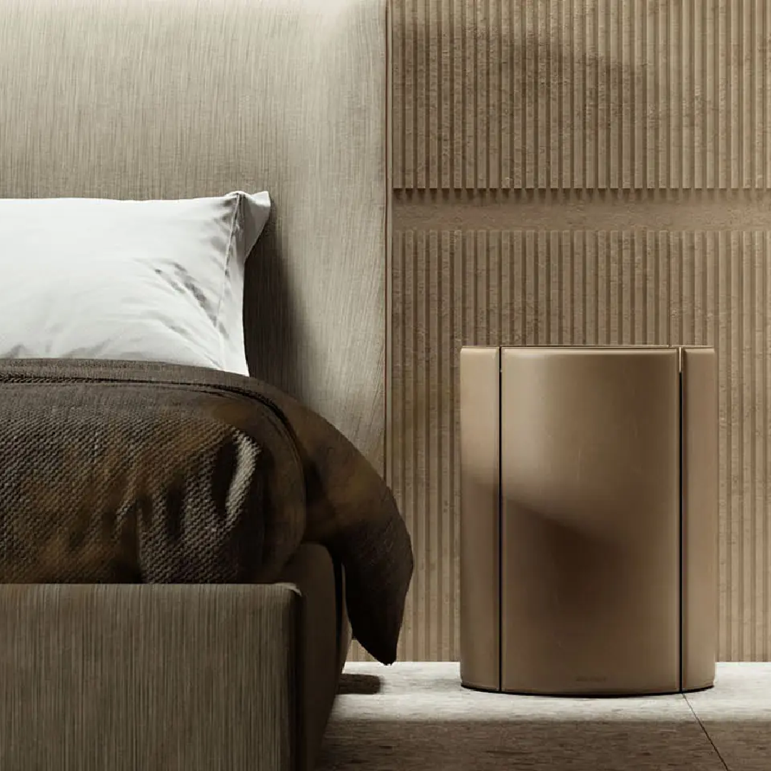 Table d'appoint en cuir camel | Domkapa Mano