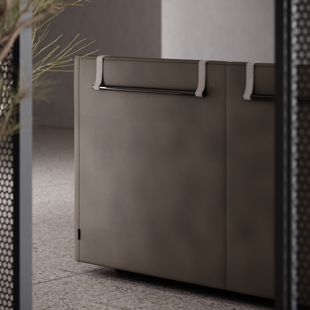 Cama de microfibra beige | Domkapa Kelsi