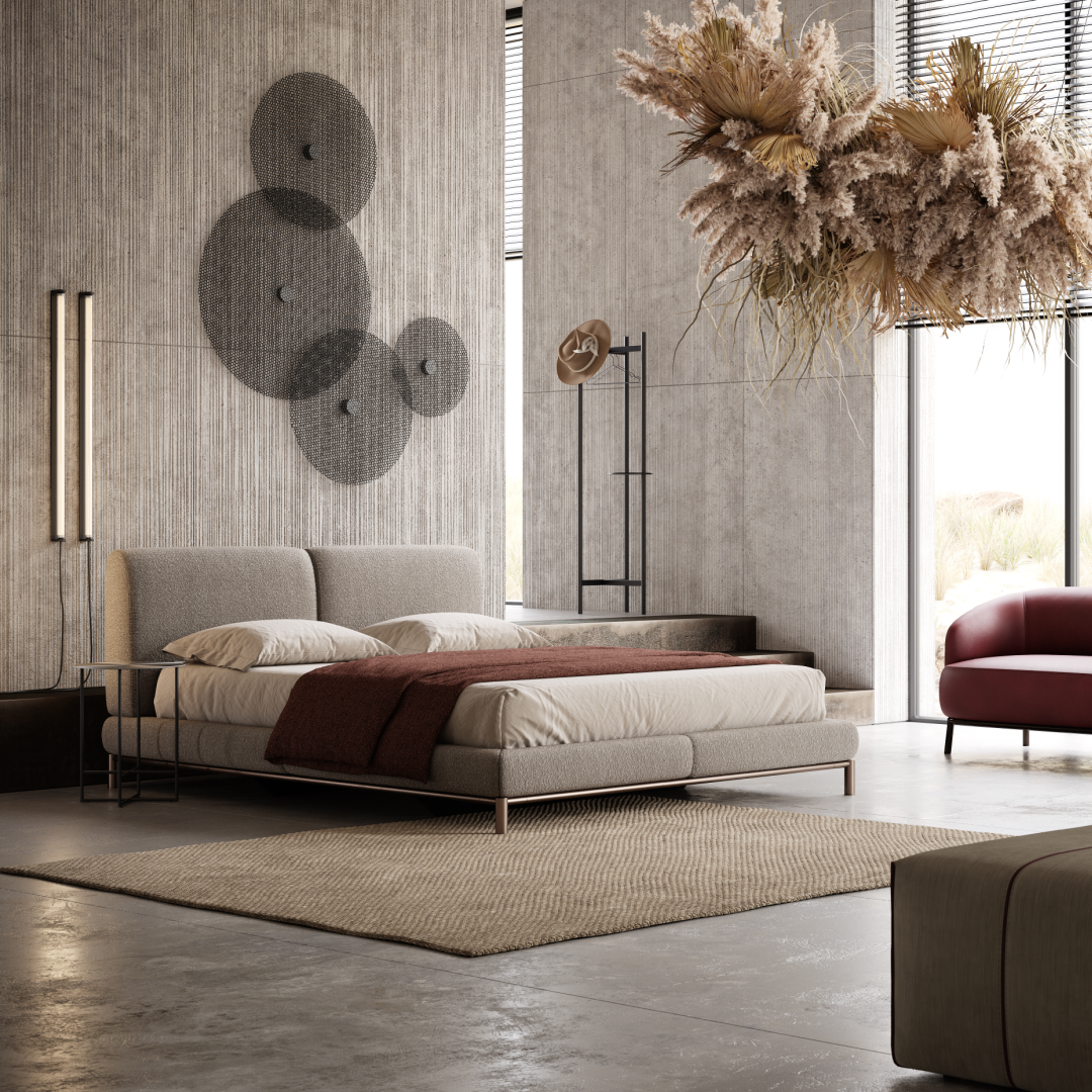 Lit en microfibre grise | Domkapa Margot