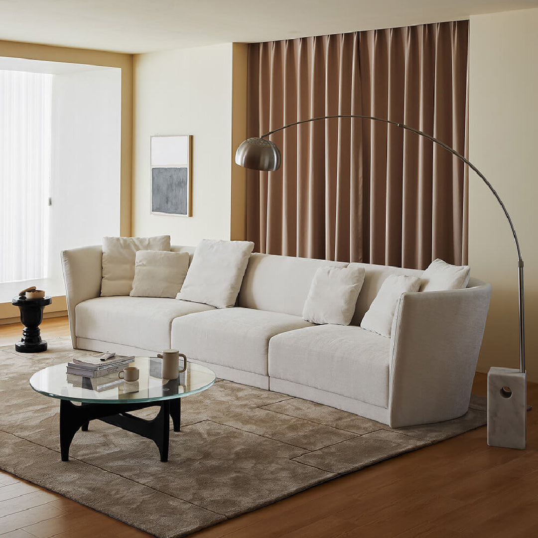 Canapé 4 places en chenille ivoire | Grado Halle