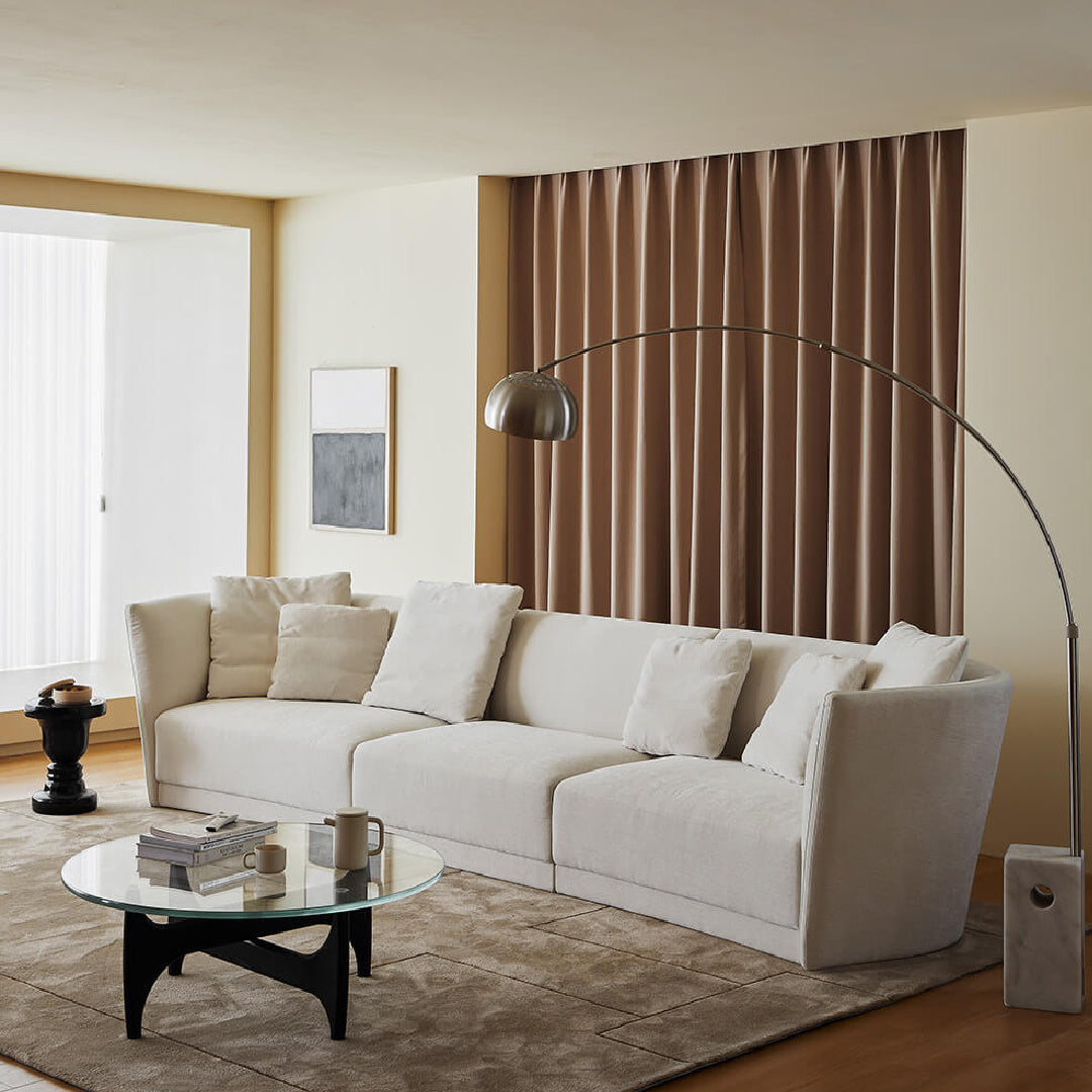 Canapé 4 places en chenille ivoire | Grado Halle