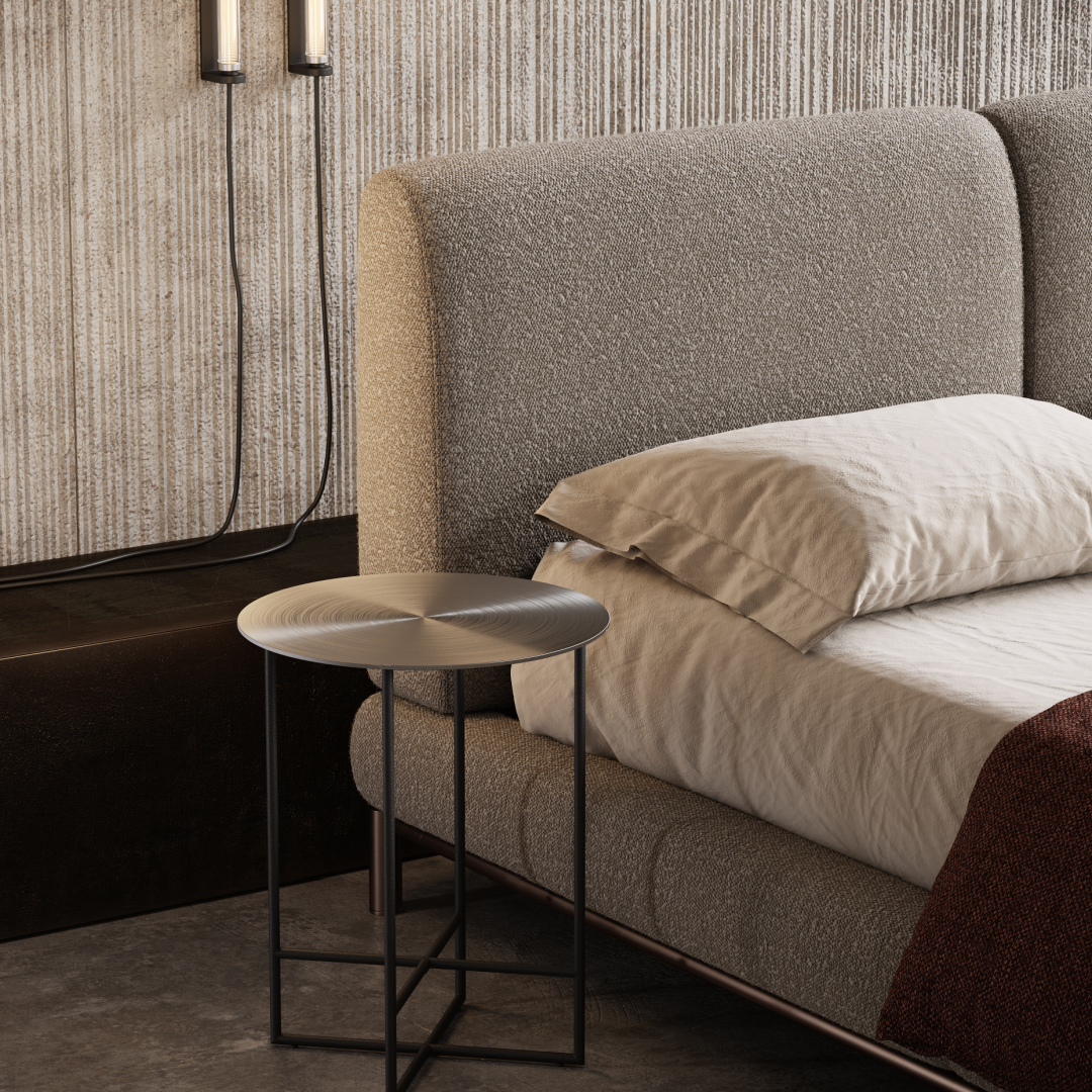 Lit en microfibre grise | Domkapa Margot