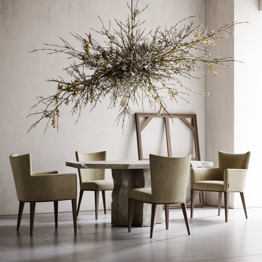 Silla de comedor de terciopelo gris | Domkapa Vianna