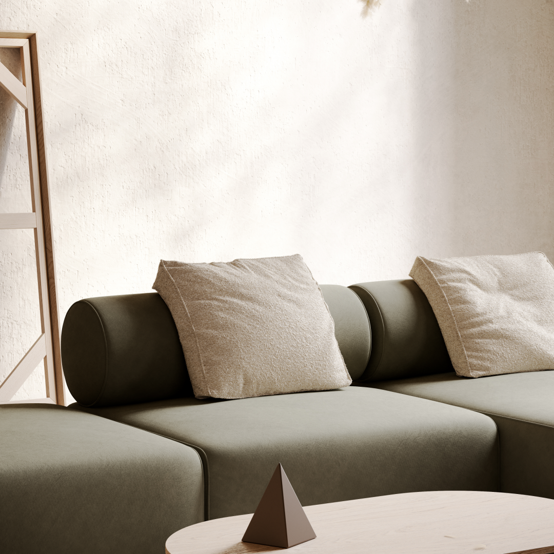 Pouf en tissu blanc | Domkapa Shinto