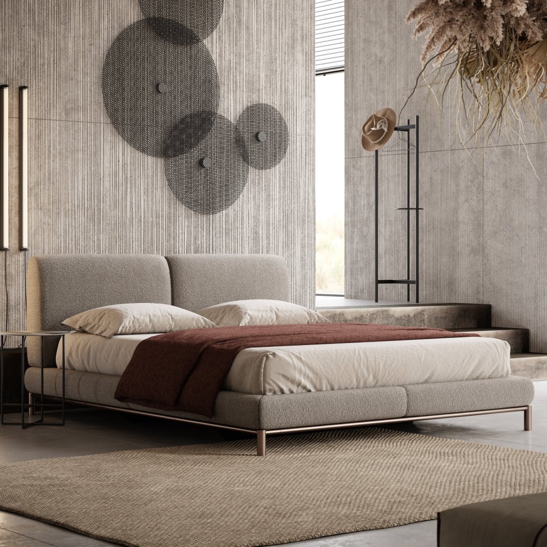 Lit en microfibre grise | Domkapa Margot