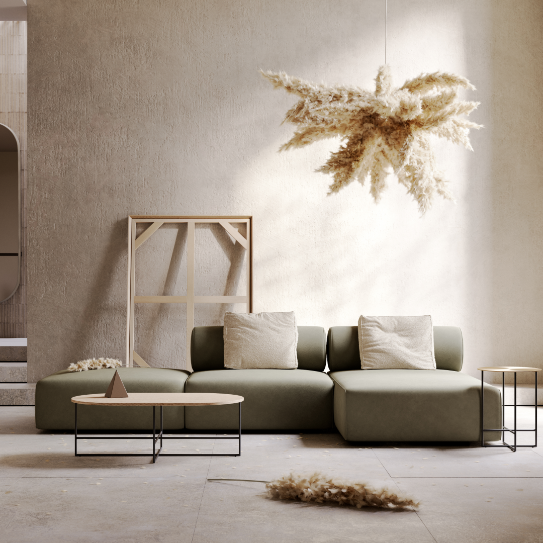 Canapé modulable en tissu beige | Domkapa Shinto