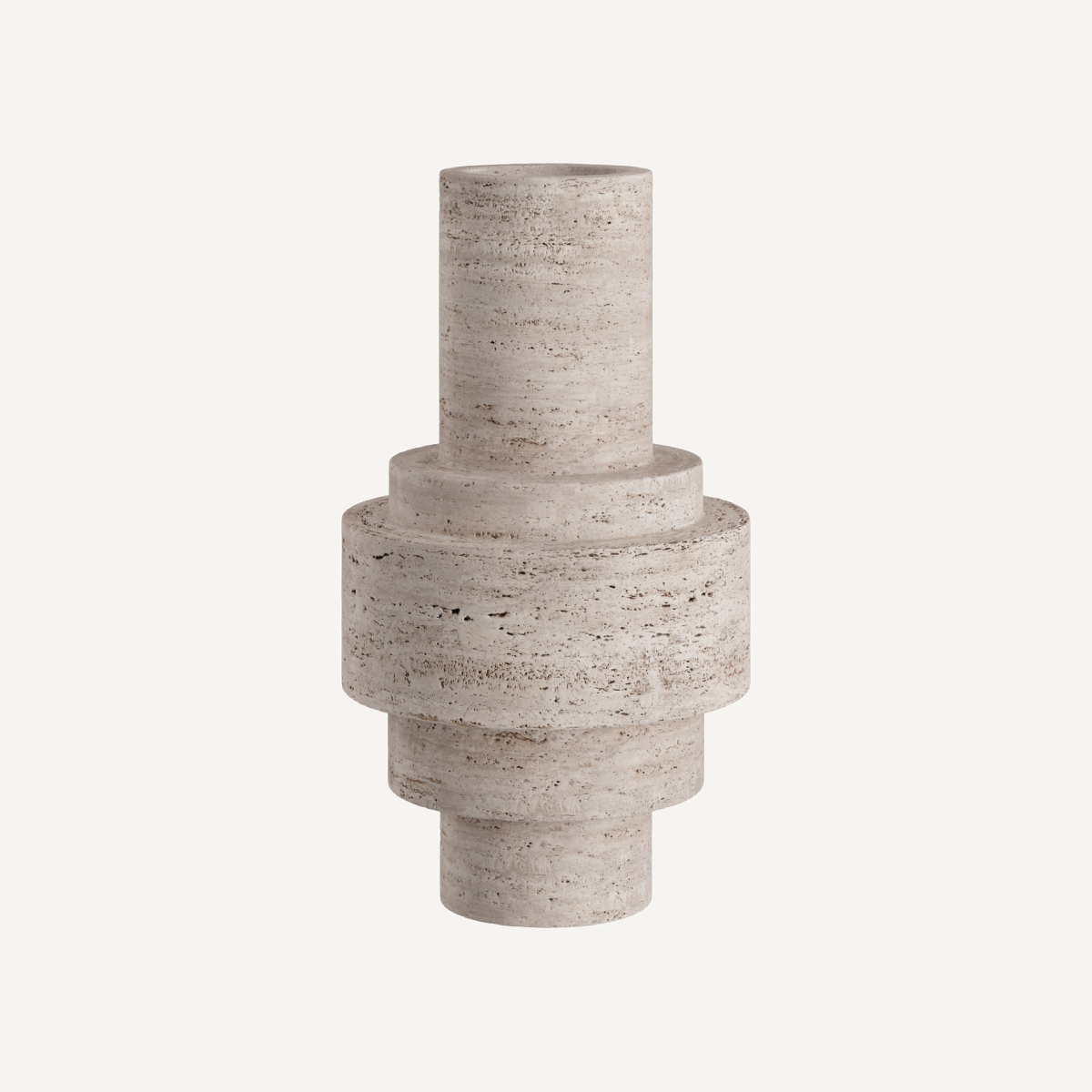 Vase en travertin beige | Dôme Deco Etna L | REMO, mobilier et décoration d'intérieur